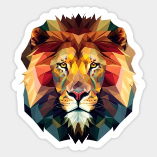 Lion Head Polygon - King of the Jungle Sticker